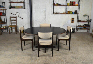 Ensemble Repas vintage table modulable et 4 chaises 1960