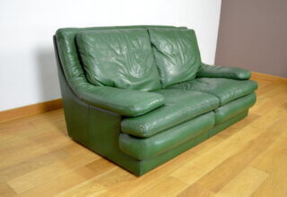 Banquette / Canapé en Cuir Roche Bobois Vintage 1980