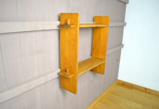 Etagère Vintage en Bois Blond 1950 - 1960