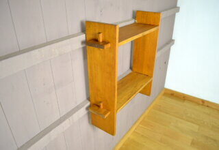 Etagère Vintage en Bois Blond 1950 - 1960
