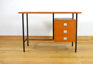 Bureau en Teck & Métal Vintage 1960