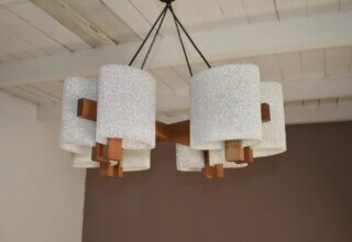 Lustre Design Scandinave en Teck & Perspex Vintage 1960