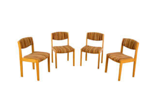 4 Chaises Vintage Baumann en Orme Massif 1970 / 1980