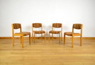 4 Chaises Vintage Baumann en Orme Massif 1970 / 1980