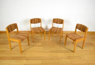 4 Chaises Vintage Baumann en Orme Massif 1970 / 1980