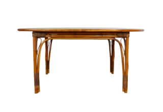 Table de Repas Vintage Ovale en Bambou et Rotin