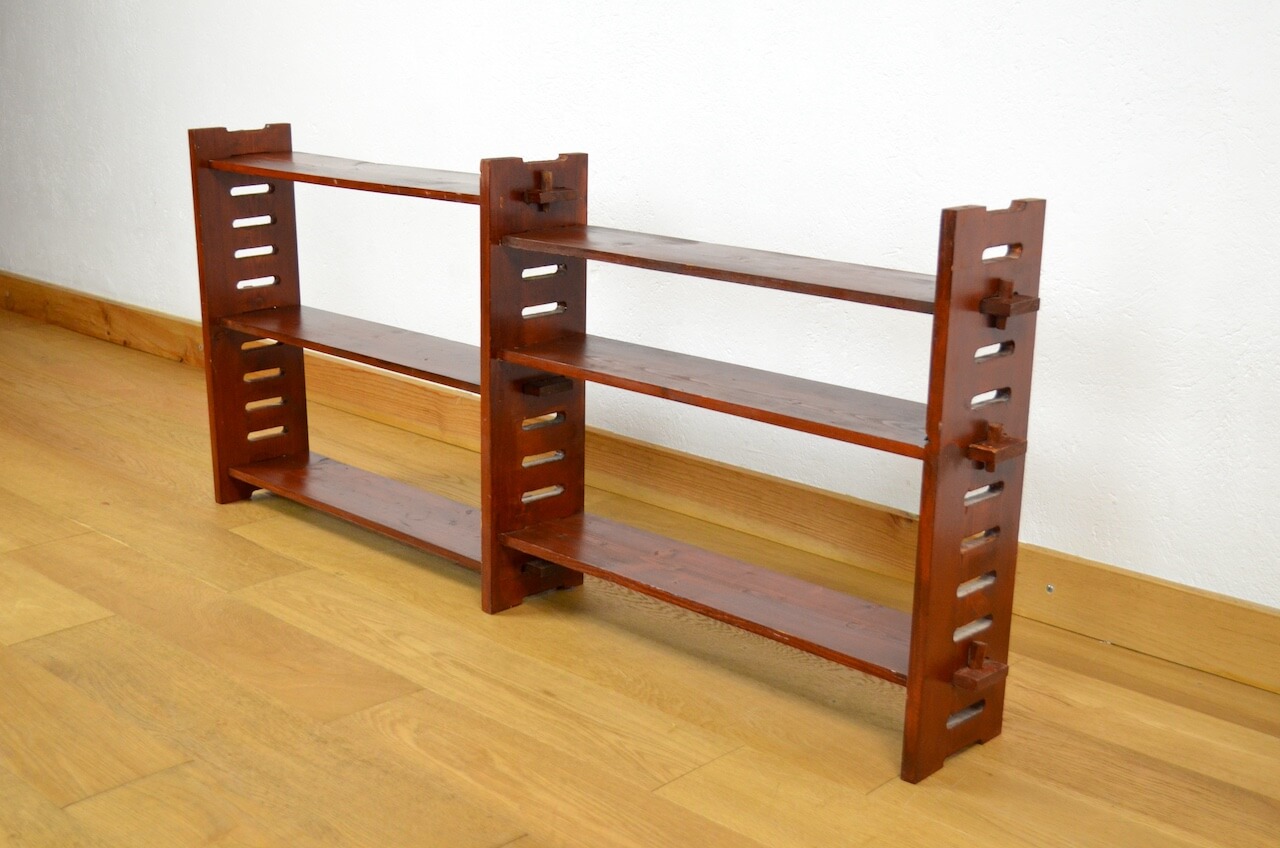 Étagère Vintage en Bois à 3 Niveaux, Pieds Tournés Style