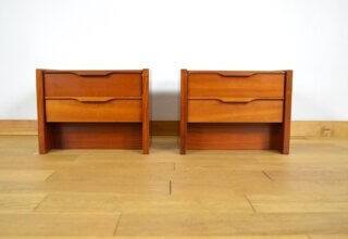 Paire de Chevets Vintage en Merisier 1960