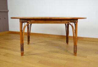 Table de Repas Vintage Ovale en Bambou et Rotin