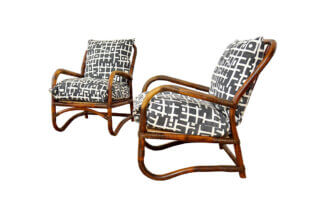 Paire de Fauteuils en Bambou Vintage 1960 / 1970