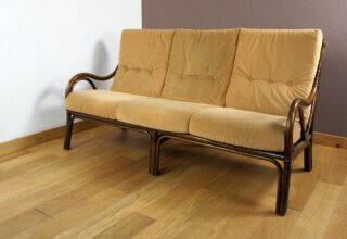 Banquette en Bambou & Rotin Vintage 1960 / 1970