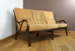 Banquette en Bambou & Rotin Vintage 1960 / 1970