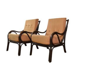 Paire de Fauteuils en Bambou & Rotin Vintage 1960 / 1970