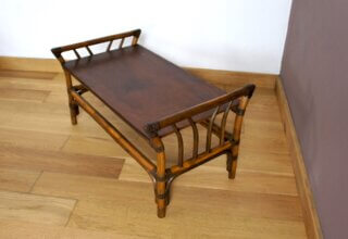 Table Basse en Bambou & Rotin Vintage 1960 / 1970