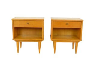 Paire de Chevets Vintage en Chêne Blond 1960