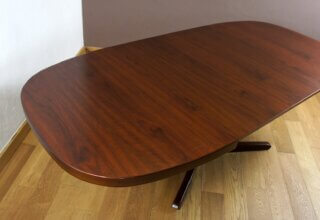Table Ovale & Pied Central Vintage Année 1960 / 1970