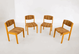 4 Chaises Vintage Baumann en Orme Massif 1970 / 1980
