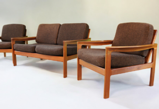 Salon Danois en Teck d'Arne Wahl Iversen pour Komfort 1960