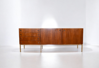 Enfilade en Acajou & Pieds Chrome de Luigi Bartolini Vintage 1960