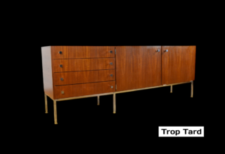 Enfilade en Acajou & Pieds Chrome de Luigi Bartolini Vintage 1960