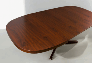 Table Ovale & Pied Central Vintage Année 1960 / 1970