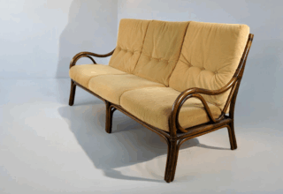 Banquette en Bambou & Rotin Vintage 1960 / 1970