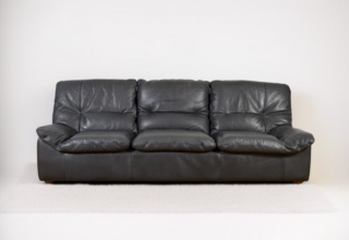 Banquette / Canapé en Cuir de Gérard Guermonprez Vintage 1980