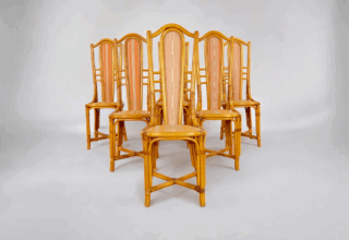 6 Chaises Bambou & Rotin Vintage 1970 / 1980