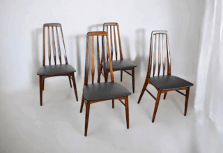 4 Chaises Danoise de Niels Kofoed en Palissandre de Rio "Modèle Eva" 1960