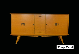 Enfilade Pieds Compas en Chêne Doré Vintage 1950 / 1960