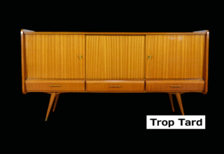 Enfilade Pieds Compas en Acajou, France Vintage 1960