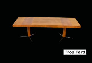 Grande Table Basse Vintage en Bois & Métal 1960