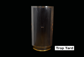 Meuble d'Angle en Macassar et Laiton 1960