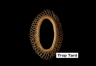 Miroir Ovale en Rotin Vintage 1960