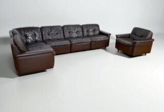 Salon Modulable en Cuir Vintage 1970 / 1980