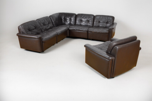 Salon Modulable en Cuir Vintage 1970 / 1980 - A3094