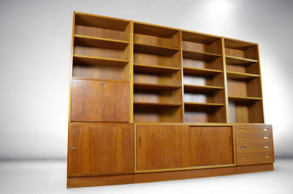 Bibliothèque Modulable / Wall System Danois en Teck de Jensen Carlo / Hundevad & Co 1960