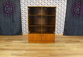 Bibliothèque Vitrine Scandinave en Teck Vintage 1960