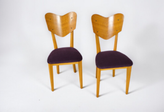 Chaise de Bureau de René-Jean Caillette Dossier "Coeur" Vintage 1950