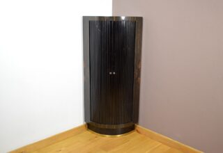 Meuble d'Angle en Macassar et Laiton 1960
