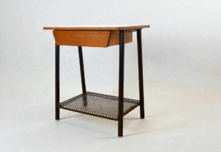 Table de Chevet Bois & Métal Vintage 1950 / 1960