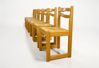 6 Chaises de la Maison Regain en Orme Vintage