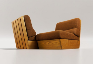 Paire de Chauffeuses Forme Libre en Bois Blond Vintage 1960 / 1970