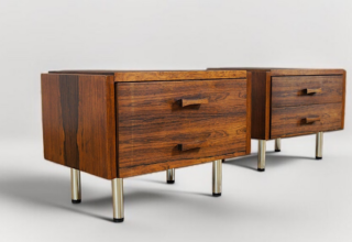 Paire de Chevets en Palissandre de Rio de Luigi Bartolini Vintage 1960