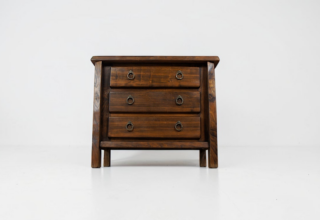 Commode Brutaliste en Orme Vintage 1960