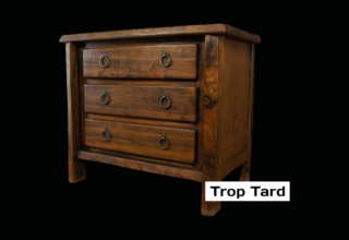 Commode Brutaliste en Orme Vintage 1960