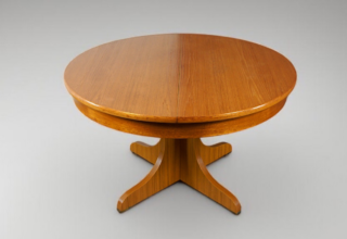 Table de Salle à Manger Ronde & Pied Central Vintage 1960