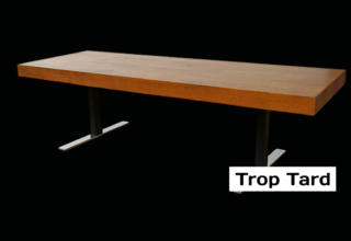 Grande Table de Salon Bois & Métal Vintage 1960