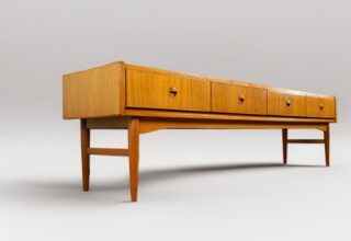 Enfilade Basse Design Scandinave en Teck Vintage 1960