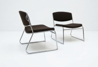 Paire de Chauffeuses Tubulaires Chromées Vintage 1970 / 1980